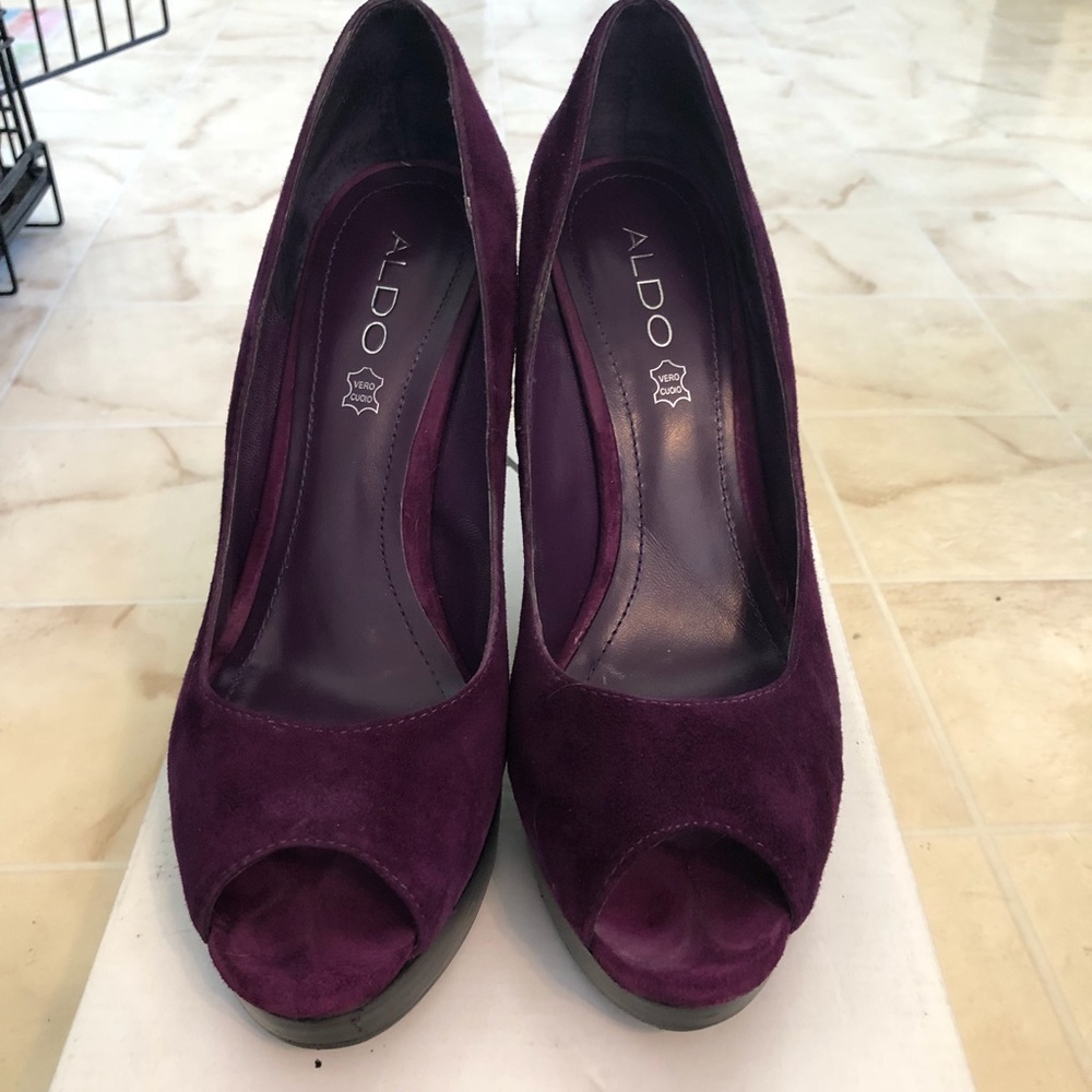 Purple suede platforms!